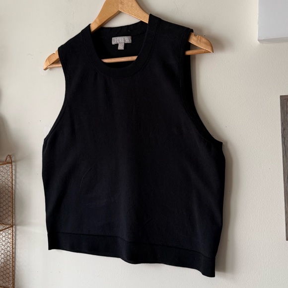 J.Crew Black Sweater Shell in Premium Ultra-Fine Cotton Blend Size Large - Picture 4 of 11